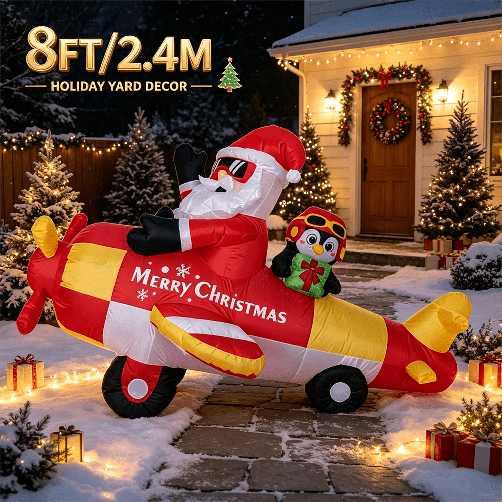 Xmas Outdoor Lighting Decorations - 8FT Christmas Inflatable Toy LED Light