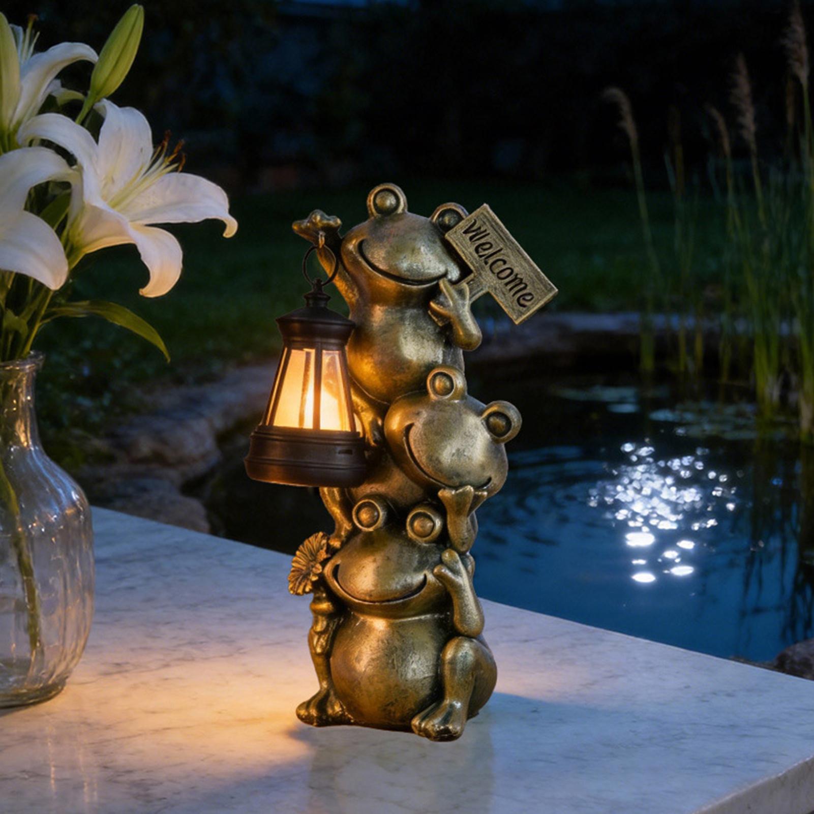 Solar Path Light - Solar Garden Light Frog Statue Decorative