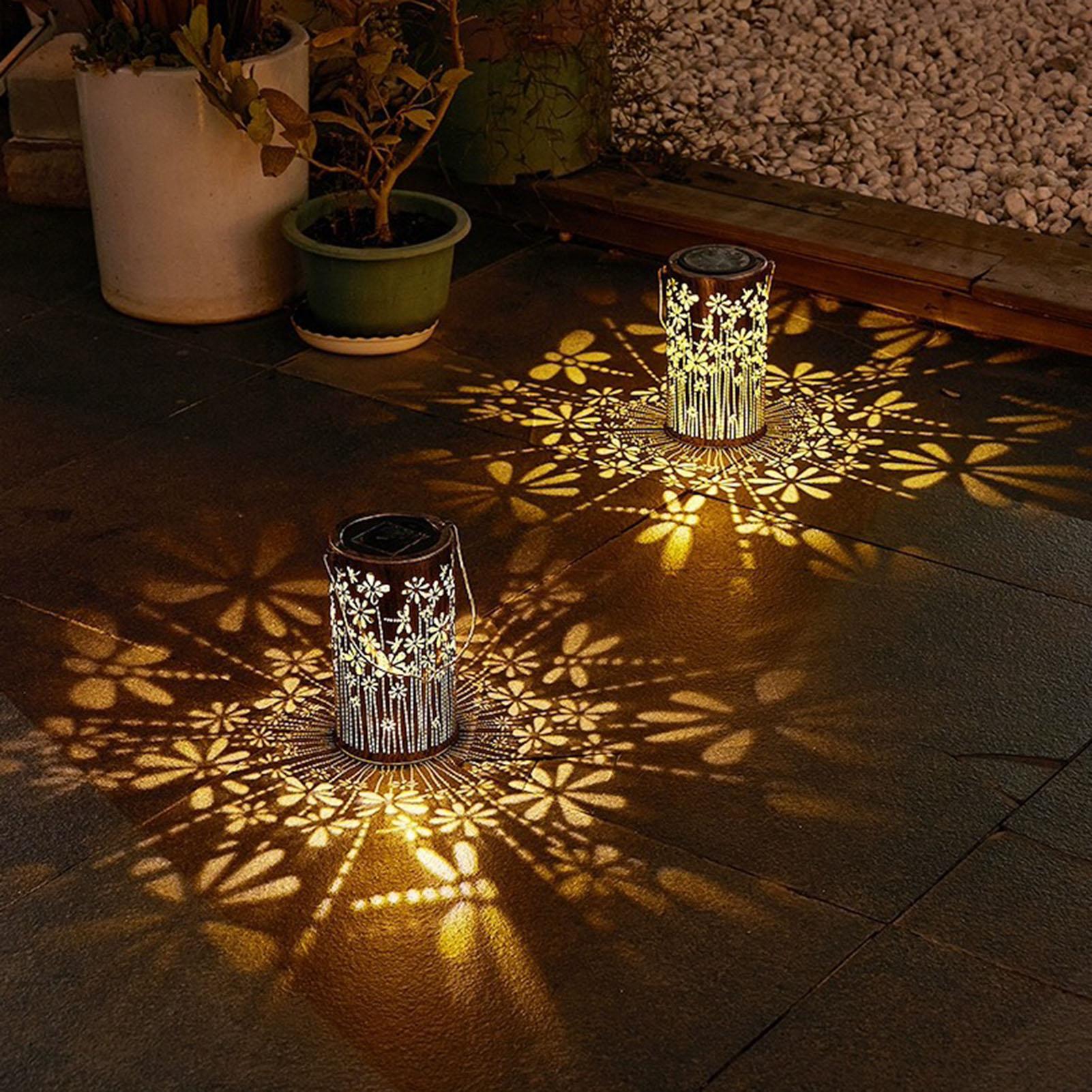 Solar Path Light - Solar Lanterns Colorful Metal Flower Lamps