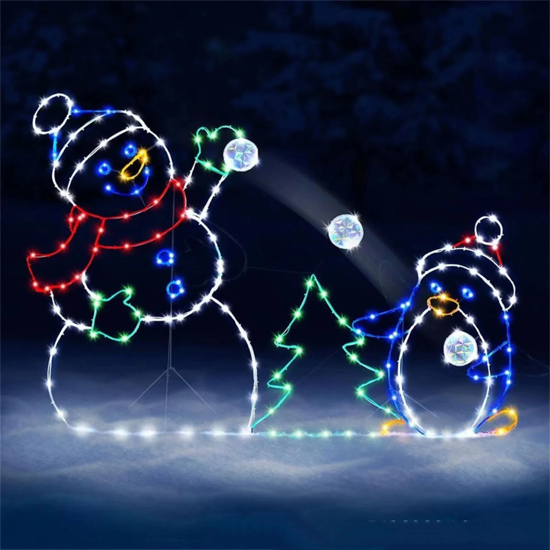 Animated Snowball Light LED Gl - Xmas Outdoor Lighting Decorations 评论和价格