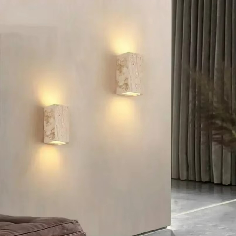 Yellow Travertine Stone Wall M - Outdoor Lighting For Front Of House 评论和价格