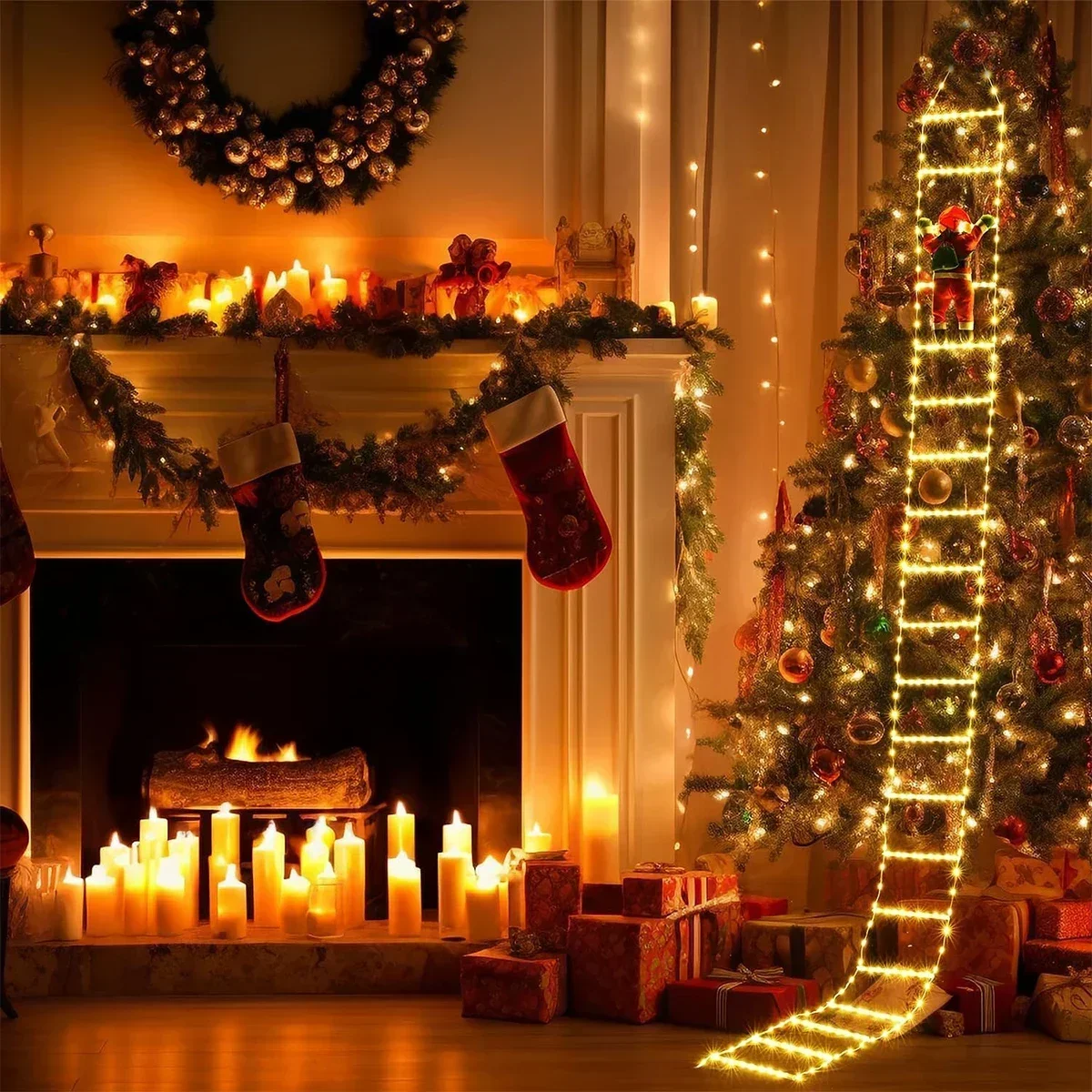 LED Ladder Light for Santa Cla - Xmas Outdoor Lighting Decorations 评论和价格