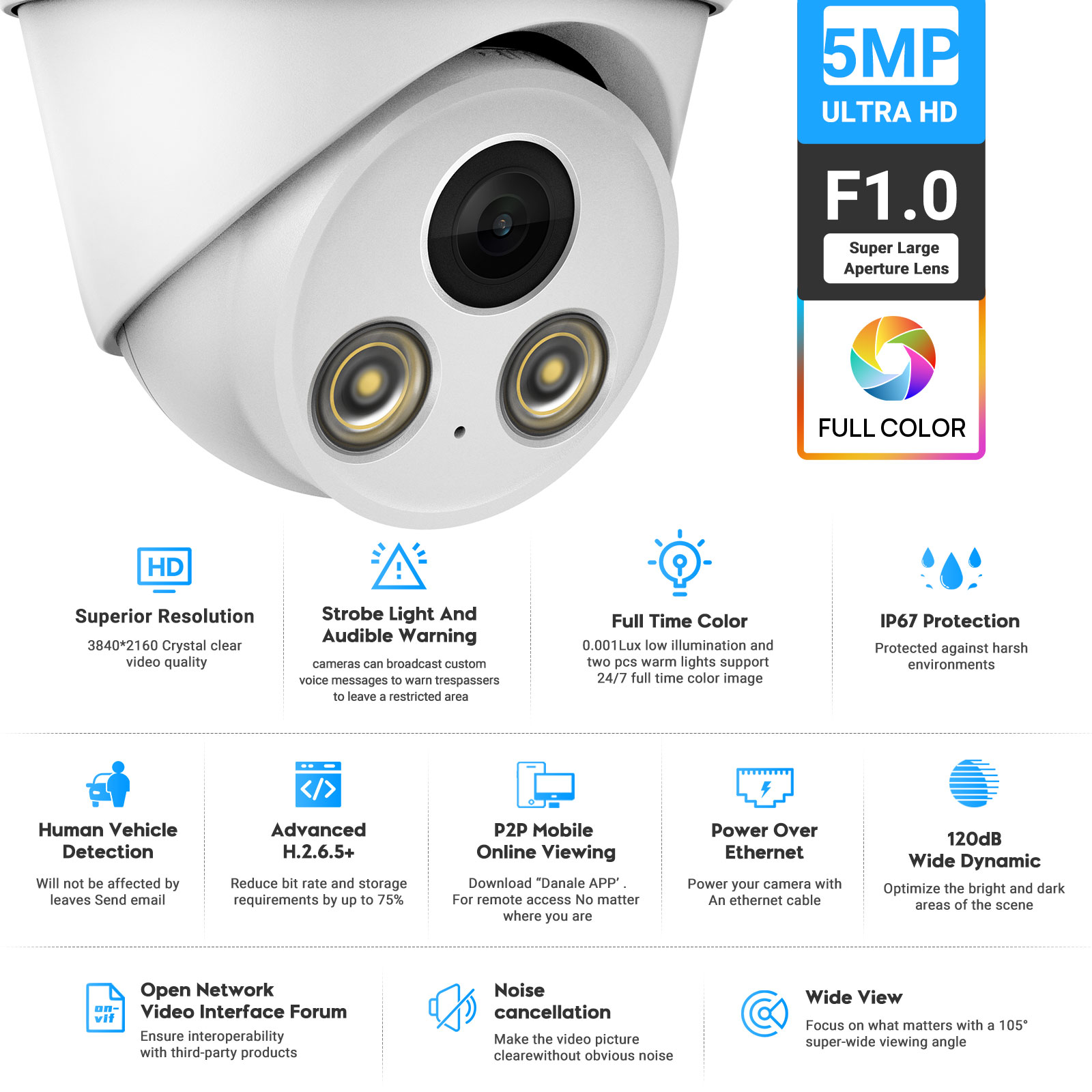 VIKYLIN 5MP Full Color Night V - Outdoor Lighting Options 评论和价格