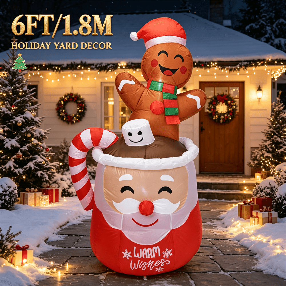 6FT Christmas Inflatable Toy L - Xmas Outdoor Lighting Decorations 评论和价格