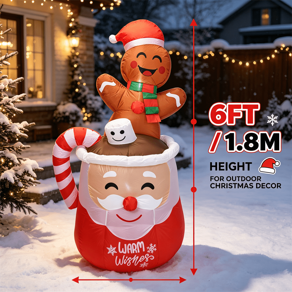 6FT Christmas Inflatable Toy L - Xmas Outdoor Lighting Decorations 评论和价格