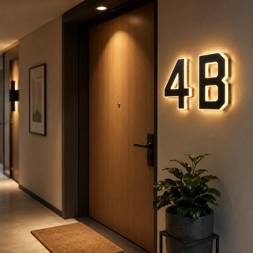 Solar LED House Number Sign Wa - Outdoor Lighting For Front Of House 评论和价格