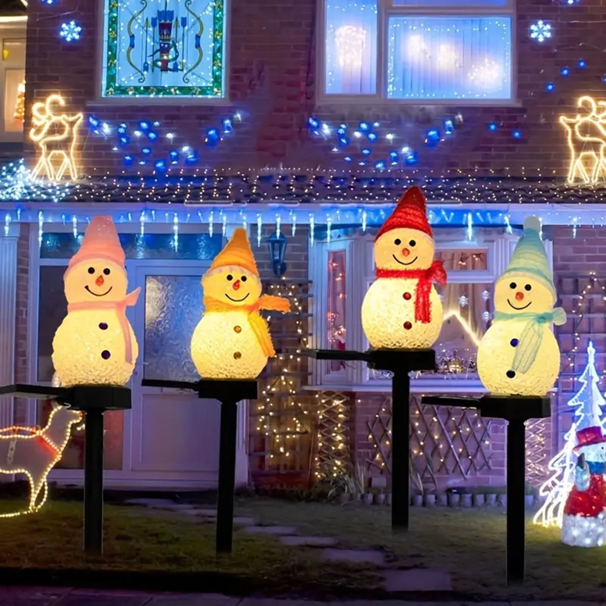 LED Snowman Solar Garden Light - Xmas Outdoor Lighting Decorations 评论和价格