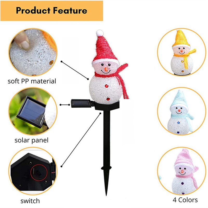 LED Snowman Solar Garden Light - Xmas Outdoor Lighting Decorations 评论和价格