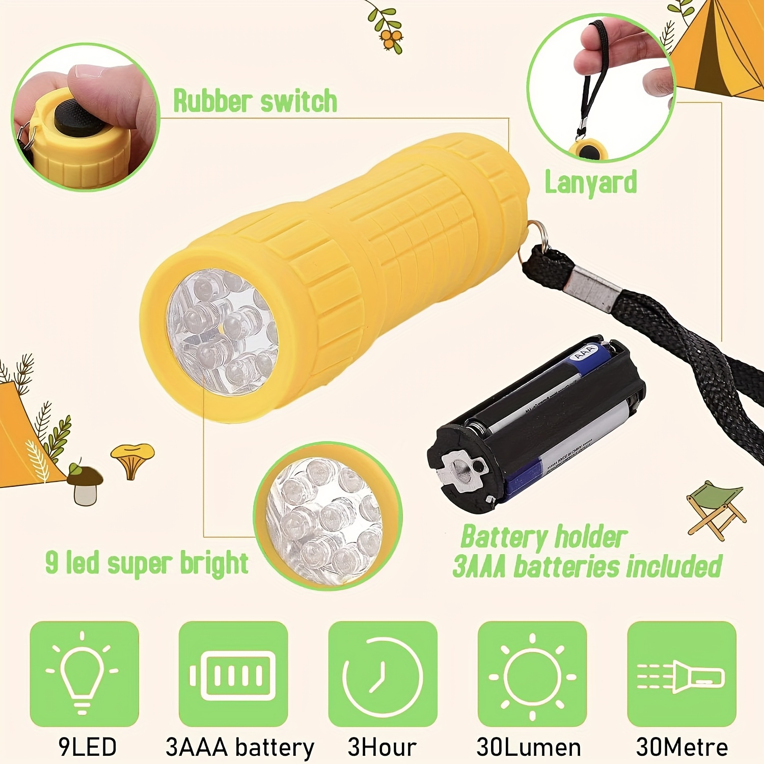 Mini Portable Flashlight Nine  - Outdoor Lighting Bollards 评论和价格