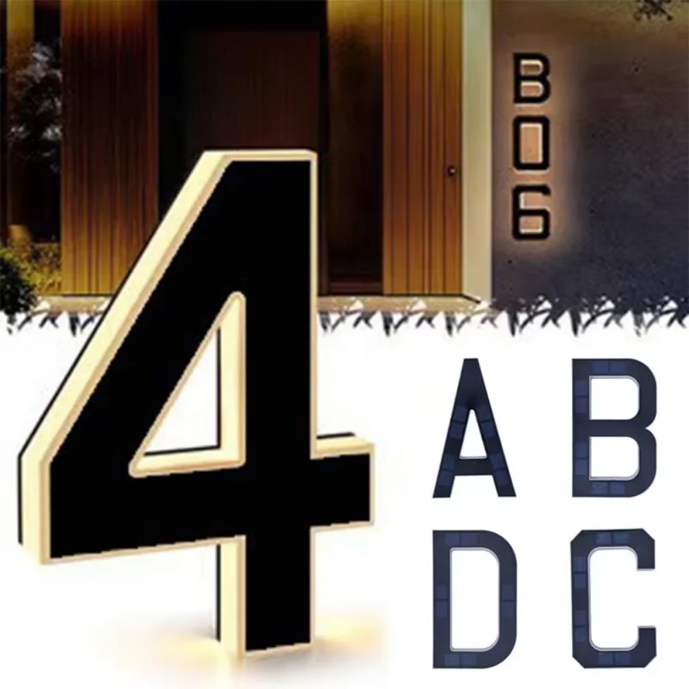 New Solar Address Sign LED Hou - Outdoor Lighting For Front Of House 评论和价格