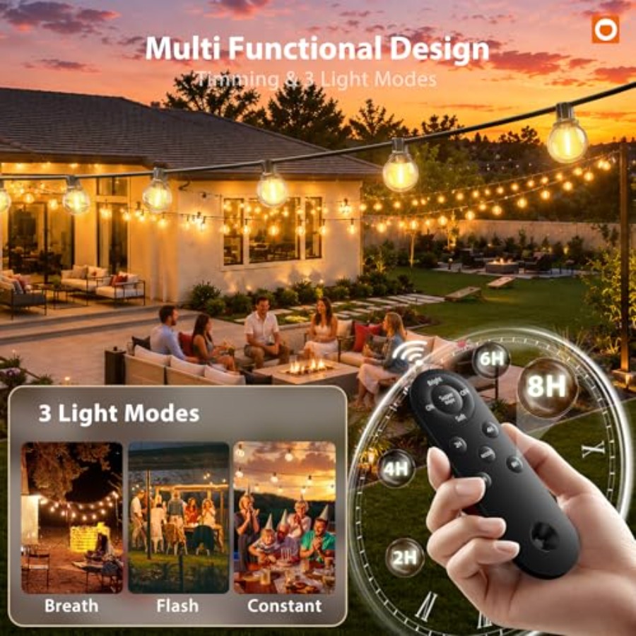 198Feet Solar String Lights Ou - Outdoor Lighting Install 评论和价格