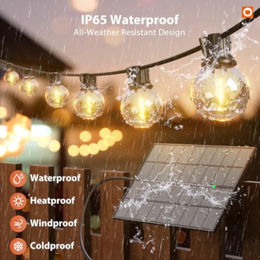 198Feet Solar String Lights Ou - Outdoor Lighting Install 评论和价格