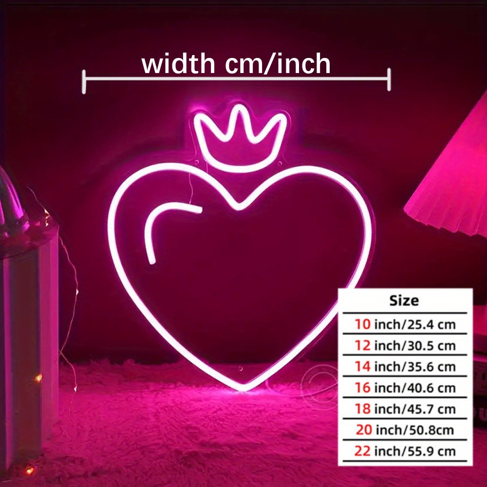 LED Heart Crown Neon Sign, Pin - Outdoor Lighting Options 评论和价格
