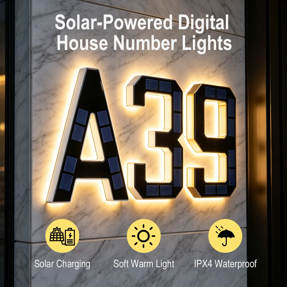 12CM Solar House Number Lights - Outdoor Lighting For Front Of House 评论和价格
