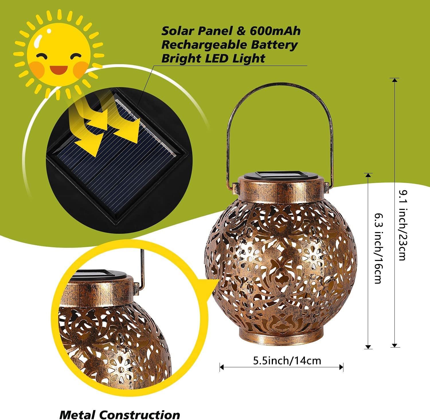 1-6PCS Moroccan Solar Lanterns - Outdoor Lighting Ground 评论和价格