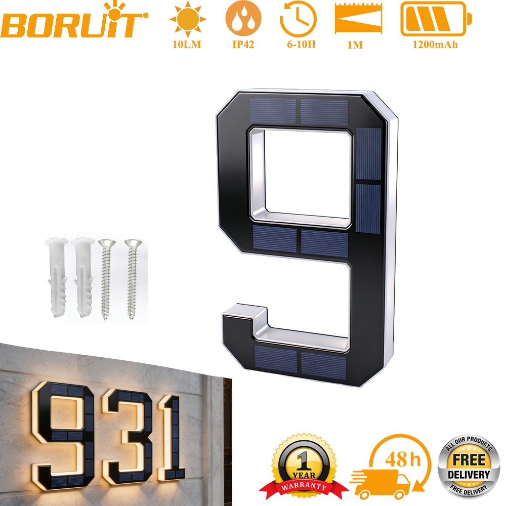 BORUiT Solar LED House Number  - Outdoor Lighting For Front Of House 评论和价格