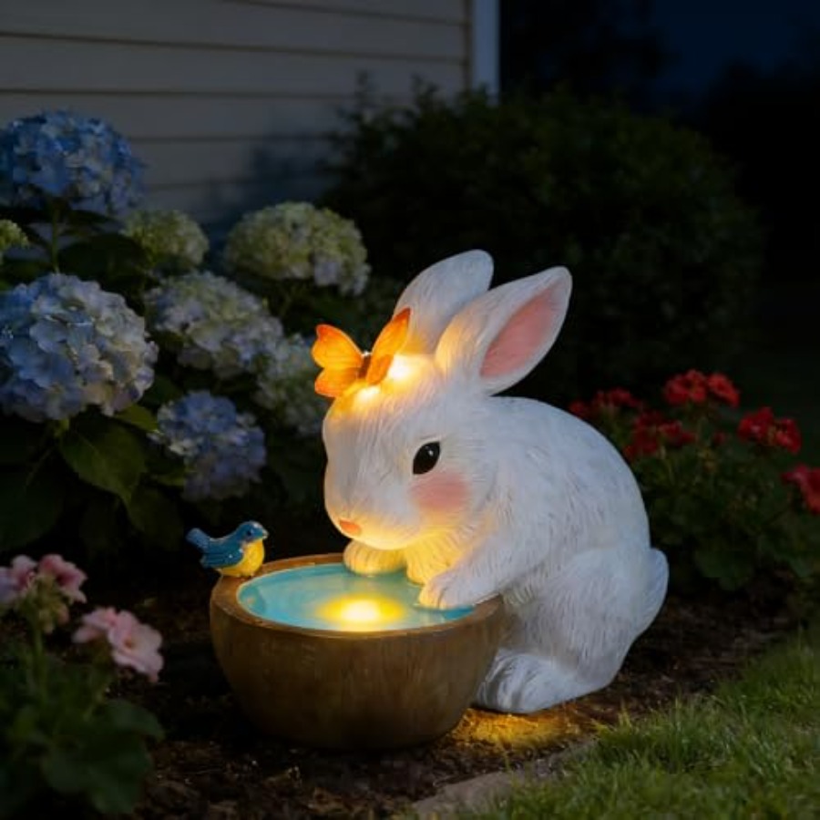 Solar Bunny Garden Outdoor Sta - Outdoor Lighting For Home 评论和价格