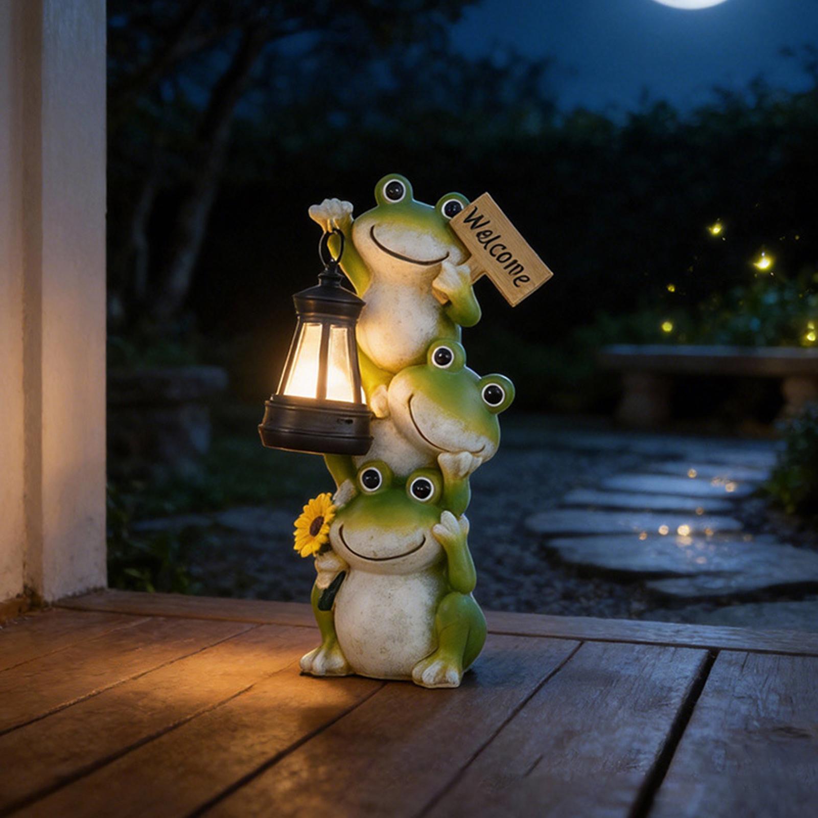 Solar Garden Light Frog Statue - Solar Path Light 评论和价格