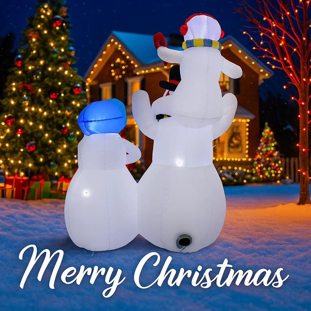 5.91FT Inflatable Toy Snowman  - Xmas Outdoor Lighting Decorations 评论和价格