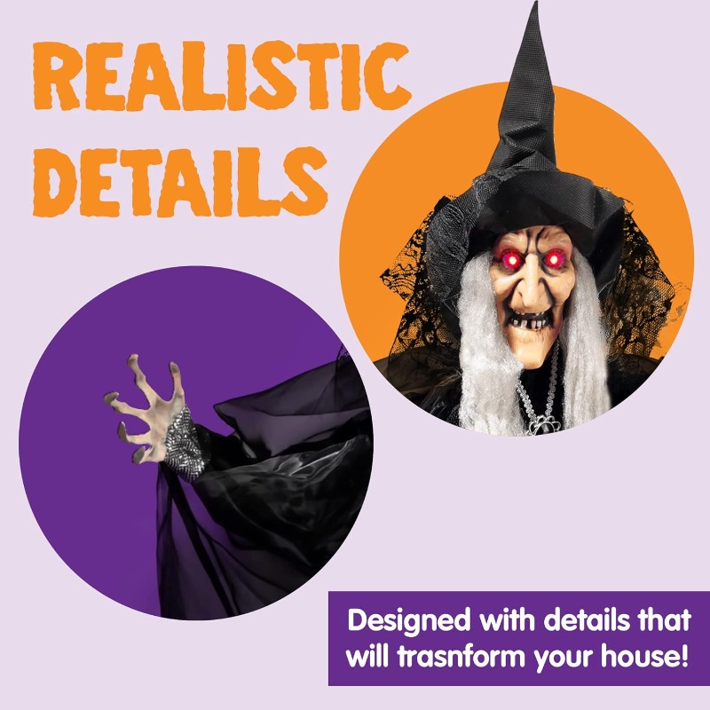47'' Animated Witch Halloween  - Outdoor Lighting For Front Of House 评论和价格