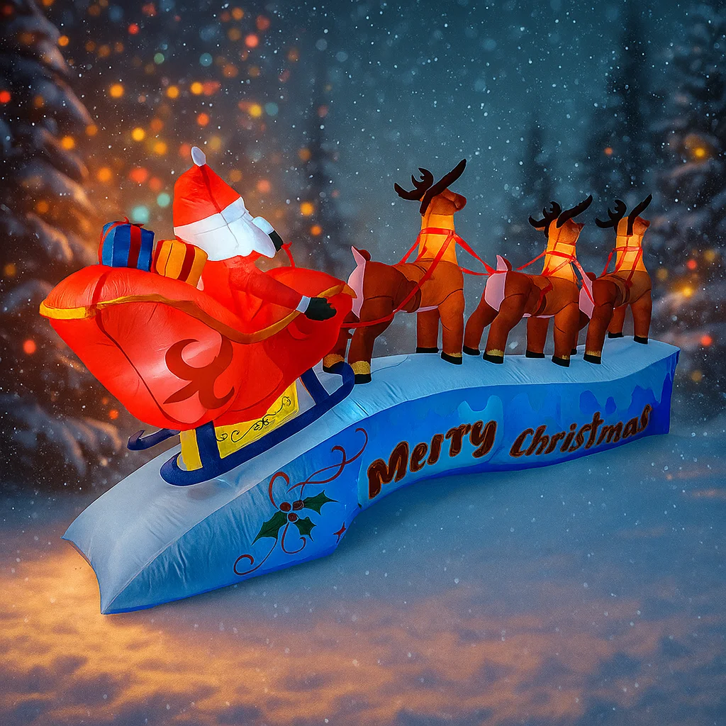 11.8FT Santa Claus Reindeer Sl - Xmas Outdoor Lighting Decorations 评论和价格