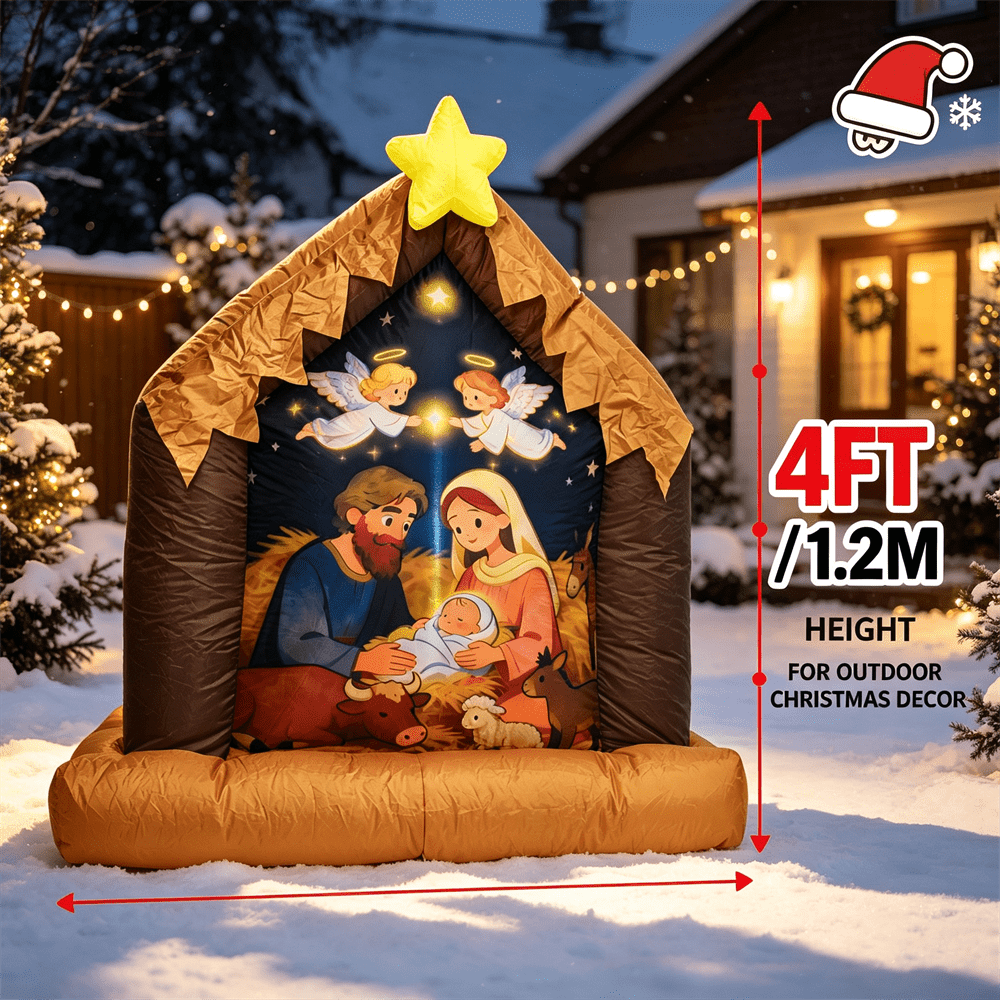 4FT Christmas Inflatable Toy L - Xmas Outdoor Lighting Decorations 评论和价格
