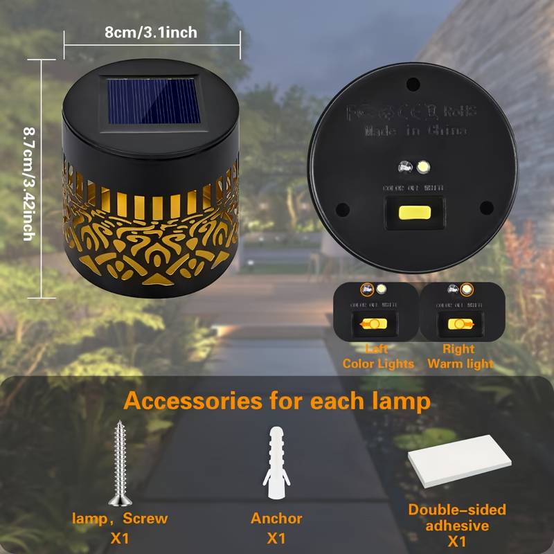 2-Pack Solar Garden Lights IP6 - Outdoor Lighting Driveway 评论和价格
