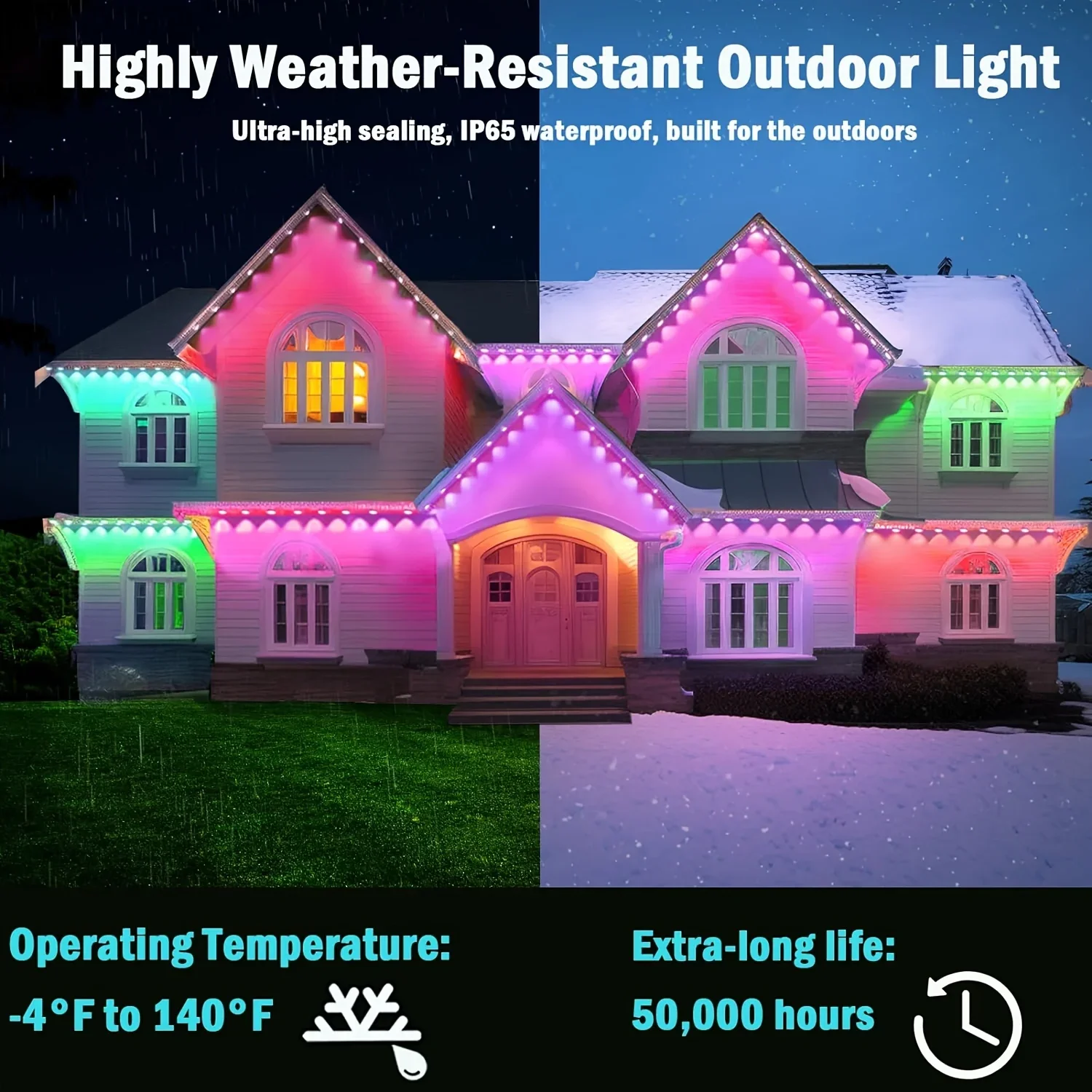 300FT Permanent Eaves LED Smar - Outdoor Lighting For Front Of House 评论和价格