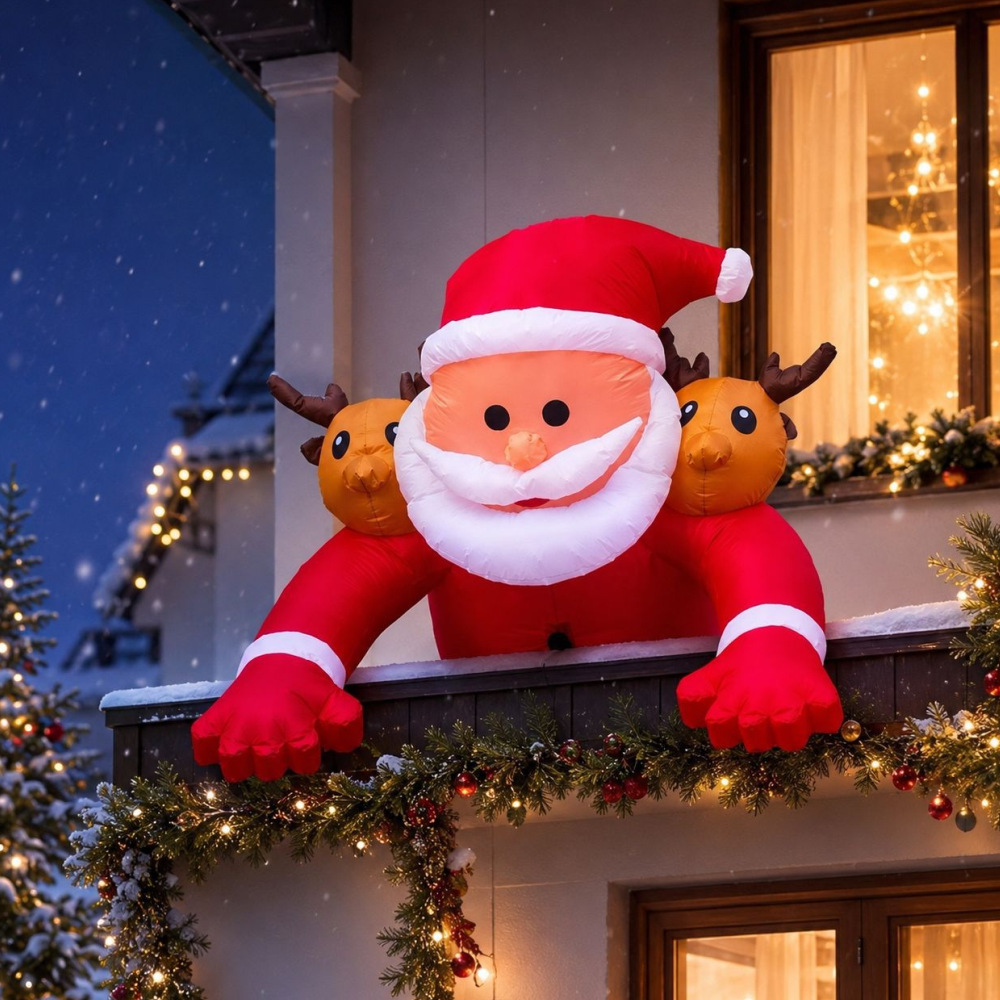 1.8M Christmas Inflatable Sant - Xmas Outdoor Lighting Decorations 评论和价格