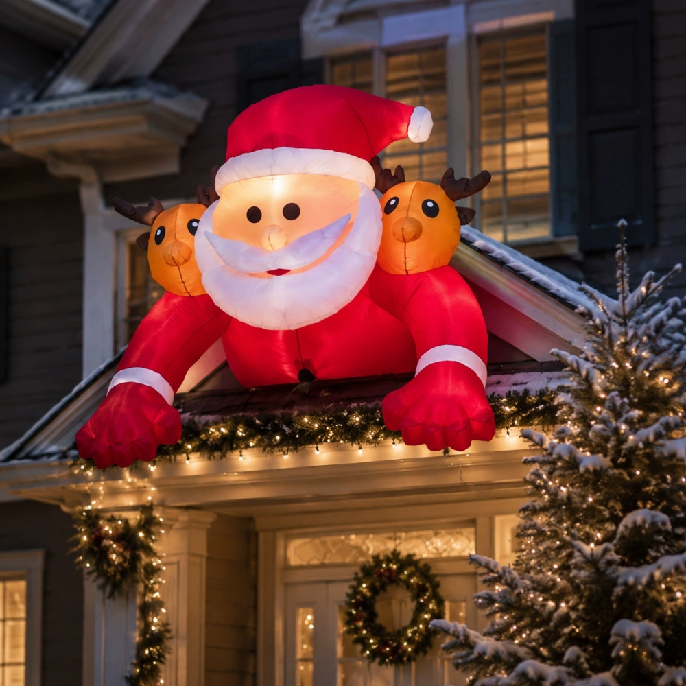1.8M Christmas Inflatable Sant - Xmas Outdoor Lighting Decorations 评论和价格