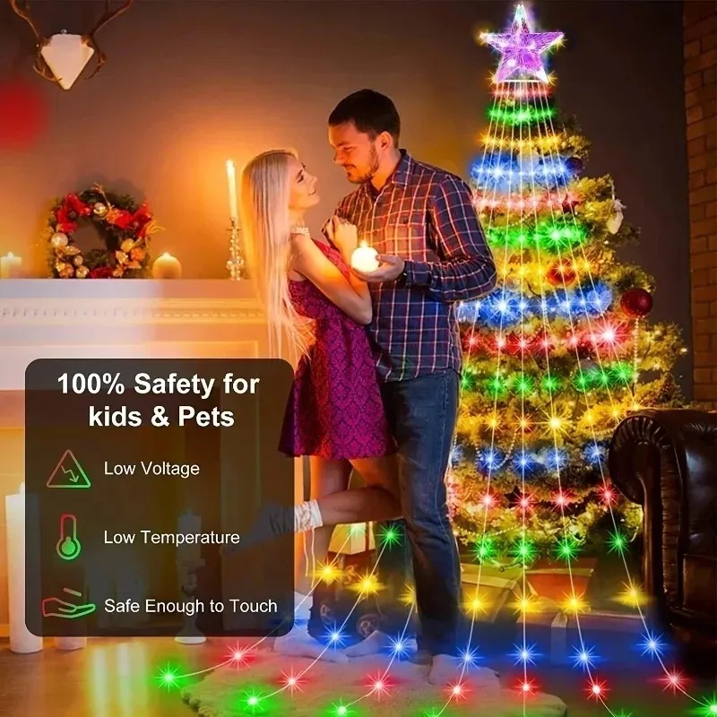 USB Powered 200LED Star Waterf - Xmas Outdoor Lighting Decorations 评论和价格