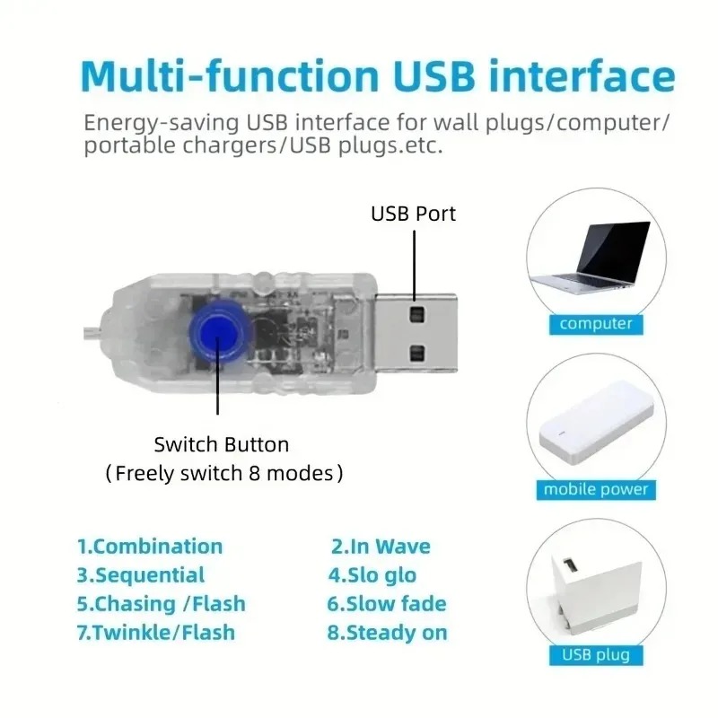 USB Powered 200LED Star Waterf - Xmas Outdoor Lighting Decorations 评论和价格