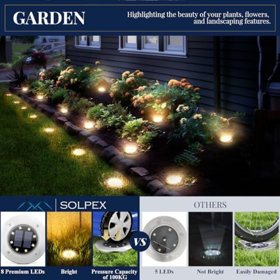 Solar Ground Lights Solar Ligh - Outdoor Lighting Driveway 评论和价格