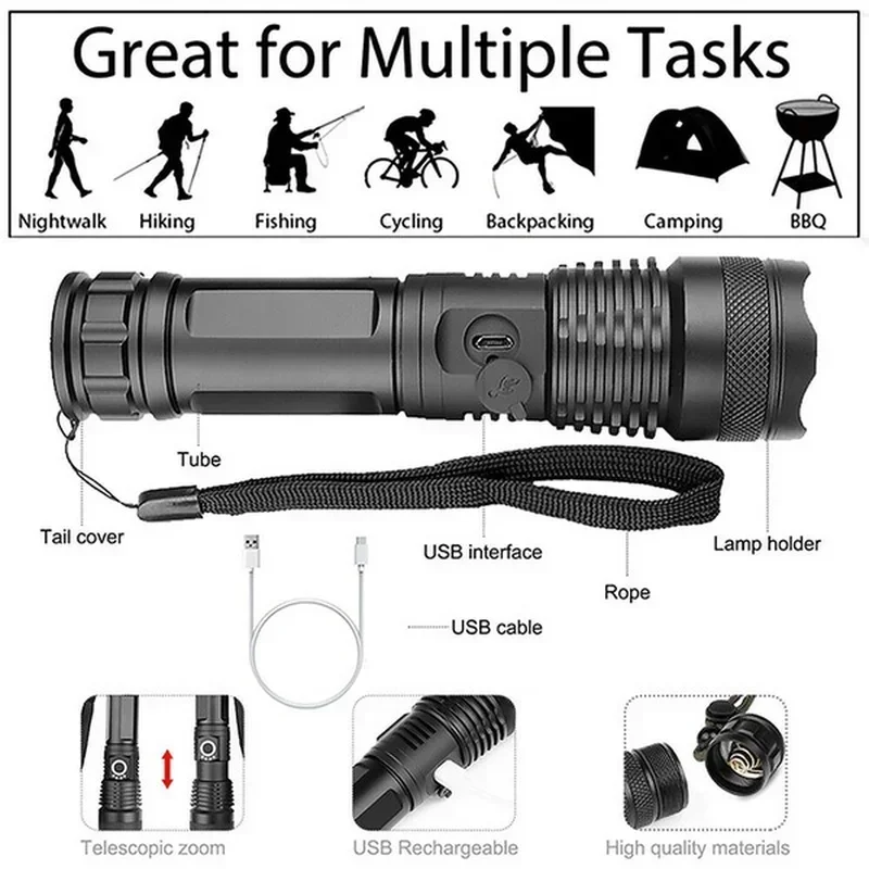 High Power XHP70 Led Flashligh - Outdoor Lighting Lowes 评论和价格